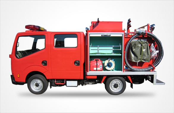 ポンプ積載車　〈お気軽にお声をおかけください/日本ポンプ〉